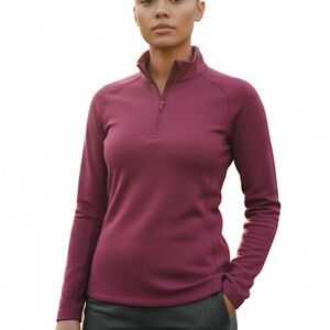 Ladies Tommy Bahama Maroon Long Sleeve Quarter-Zip Top Size Small